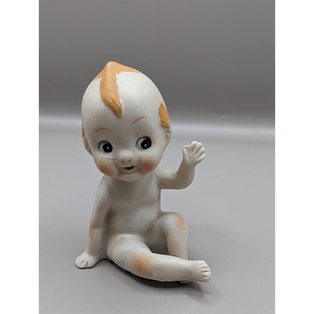 Vintage Kewpie Doll Bisque Figurine Waving
